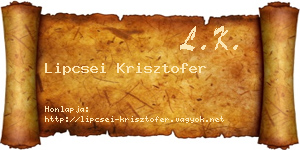 Lipcsei Krisztofer névjegykártya