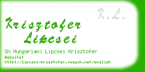 krisztofer lipcsei business card